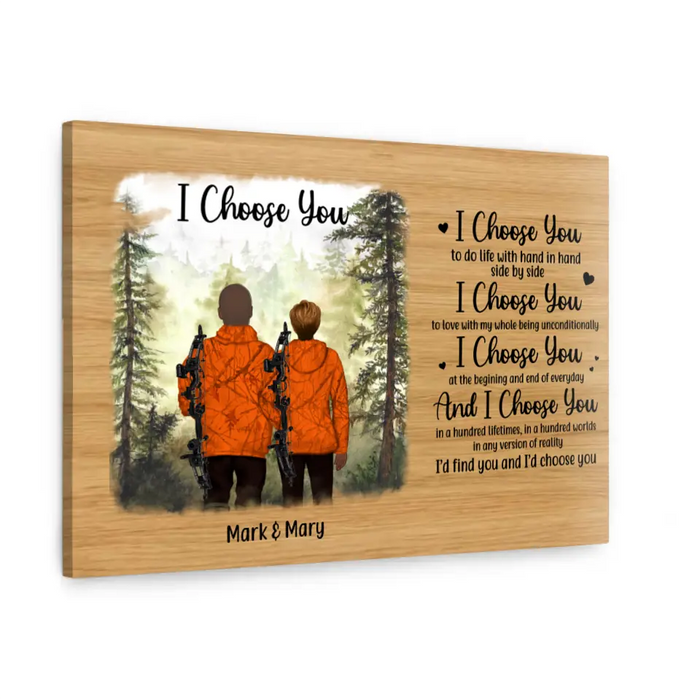 Personalized Canvas, I Choose You, Hunting Partners, Hunting Couple, Gift For Hunting Fans