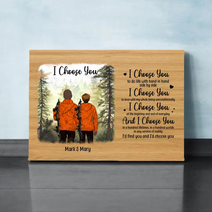 Personalized Canvas, I Choose You, Hunting Partners, Hunting Couple, Gift For Hunting Fans