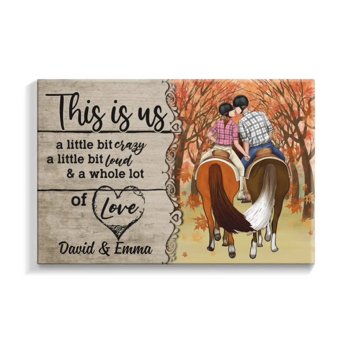 Personalized Canvas,  Horseback Riding Couple Holding Hand - This Is Us, Gift For Couple And Horse Lovers