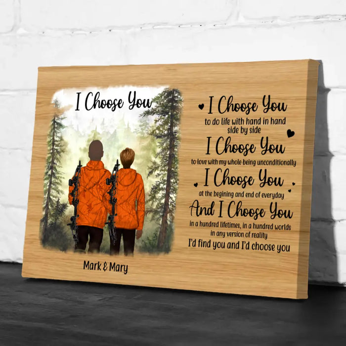 Personalized Canvas, I Choose You, Hunting Partners, Hunting Couple, Gift For Hunting Fans