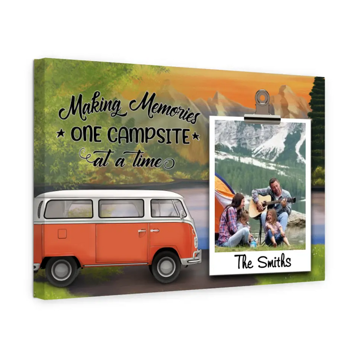 Personalized Canvas, Family Camping Memory, Gift for Camping Lover, Whole Family