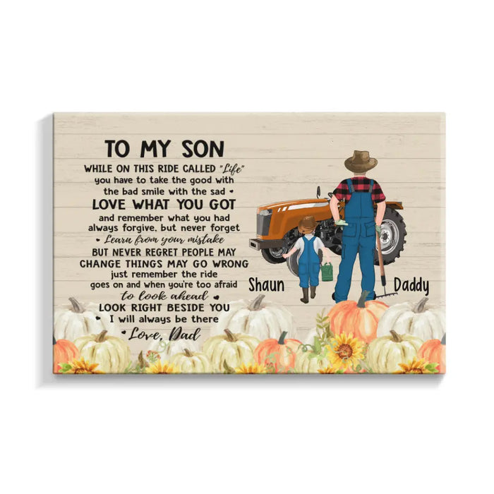 To My Son - Personalized Gifts Custom Farmer Canvas for Dad or Son - Farmer