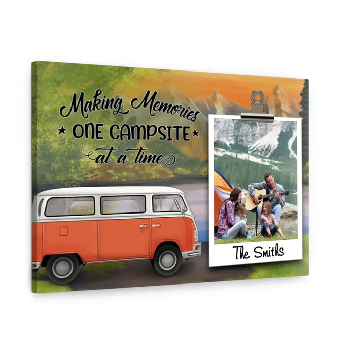 Personalized Canvas, Family Camping Memory, Gift for Camping Lover, Whole Family