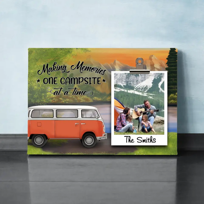 Personalized Canvas, Family Camping Memory, Gift for Camping Lover, Whole Family