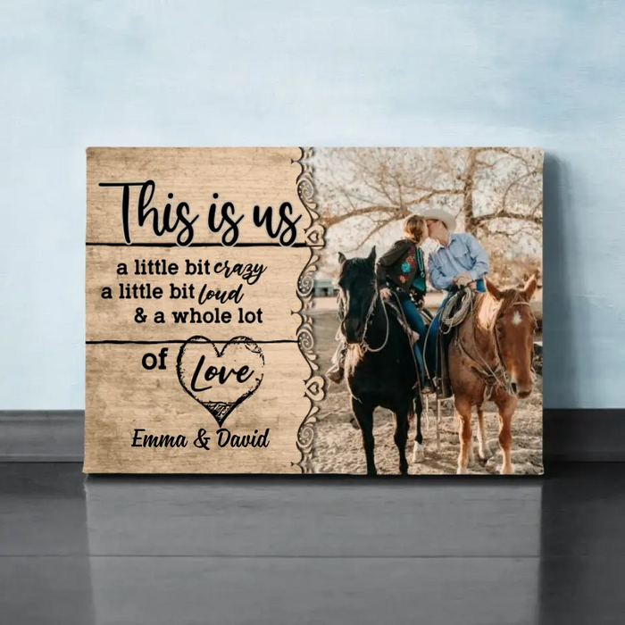 Couple Horse This Is Us - Custom Canvas Photo Upload, For Him, For Her, Horse Loves