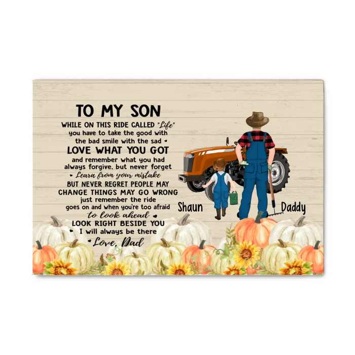 To My Son - Personalized Gifts Custom Farmer Canvas for Dad or Son - Farmer