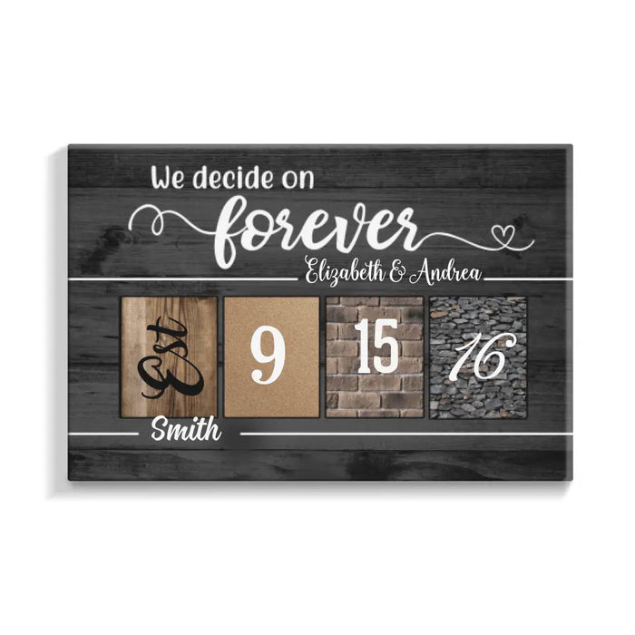 Personalized Canvas, Wedding Anniversary Day, Anniversary Gift for Couple, Gift for Family