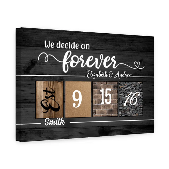 Personalized Canvas, Wedding Anniversary Day, Anniversary Gift for Couple, Gift for Family