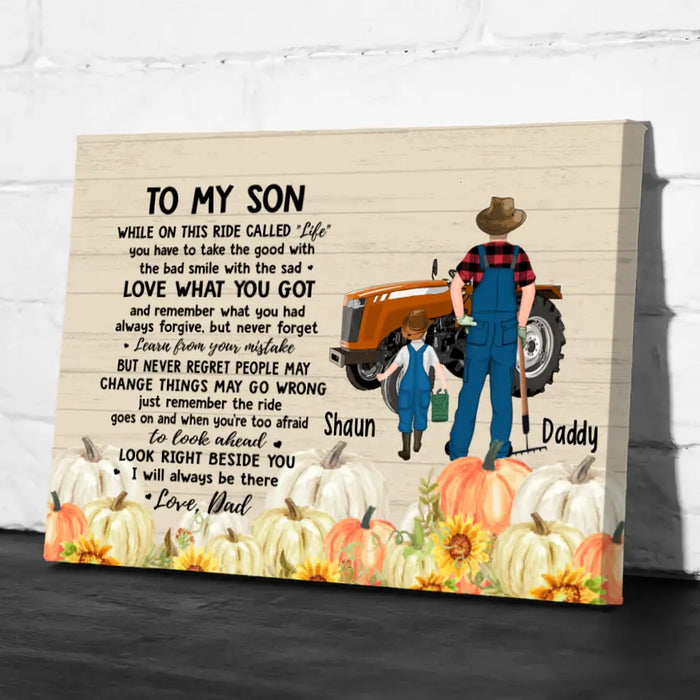 To My Son - Personalized Gifts Custom Farmer Canvas for Dad or Son - Farmer