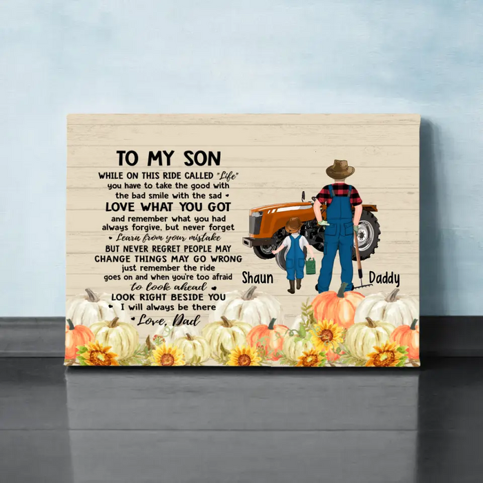 To My Son - Personalized Gifts Custom Farmer Canvas for Dad or Son - Farmer