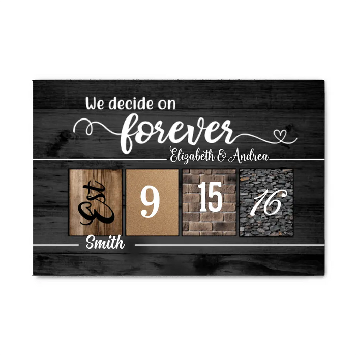 Personalized Canvas, Wedding Anniversary Day, Anniversary Gift for Couple, Gift for Family