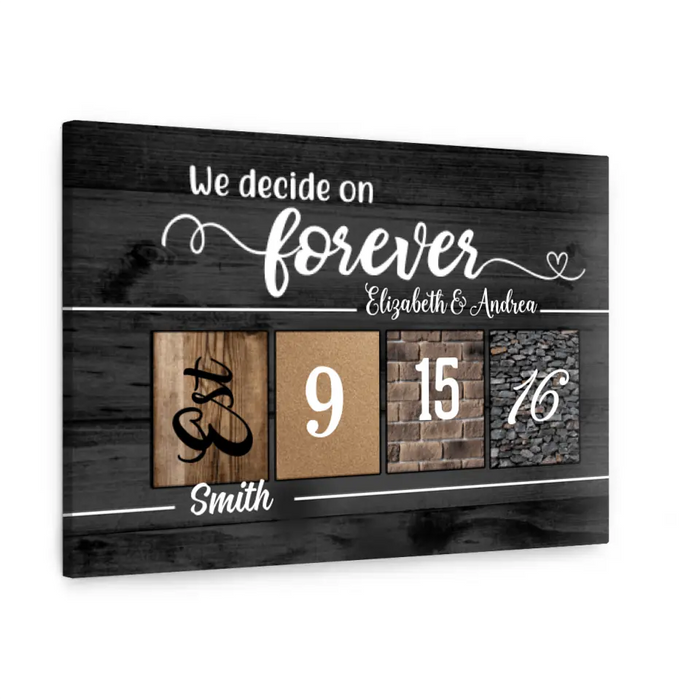 Personalized Canvas, Wedding Anniversary Day, Anniversary Gift for Couple, Gift for Family