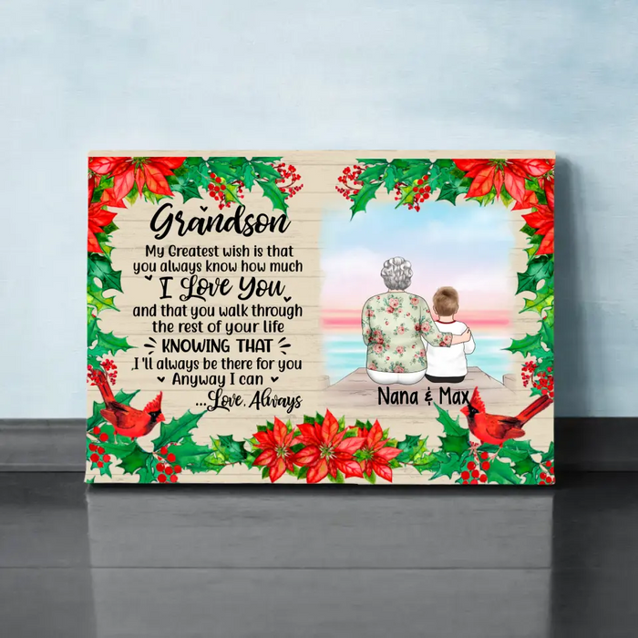 Personalized Canvas, To My Grandson, Christmas Gift For Grandson