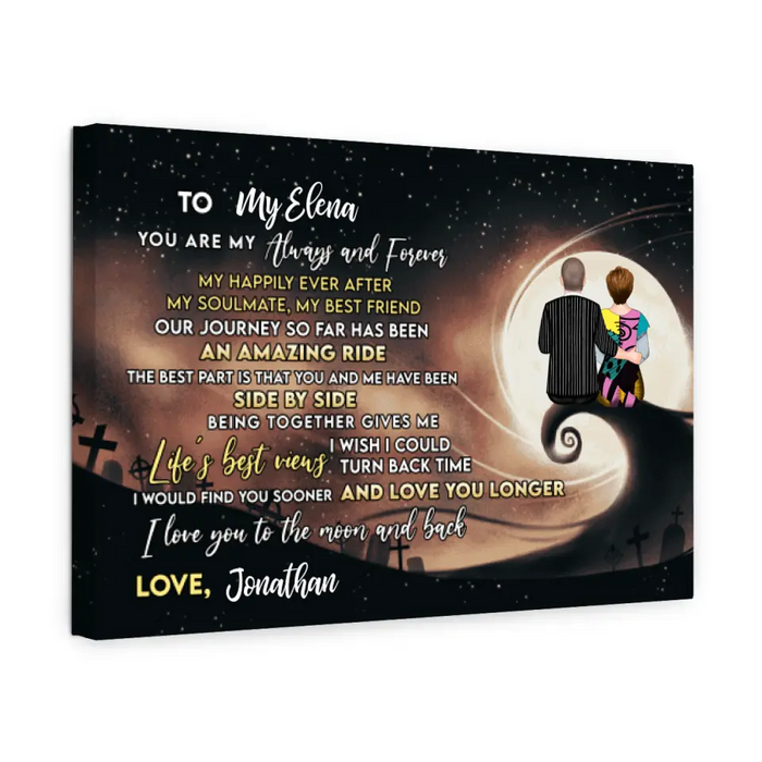 Personalized Canvas, To My Love You Are My Always And Forever, Couple On Spiral Hill, Gifts For Halloween, Anniversary Gifts For Couple