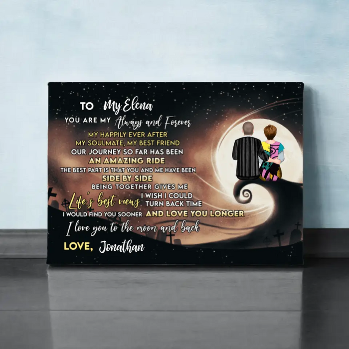 Personalized Canvas, To My Love You Are My Always And Forever, Couple On Spiral Hill, Gifts For Halloween, Anniversary Gifts For Couple