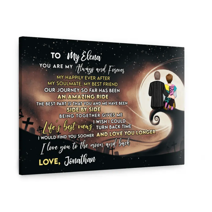 Personalized Canvas, To My Love You Are My Always And Forever, Couple On Spiral Hill, Gifts For Halloween, Anniversary Gifts For Couple