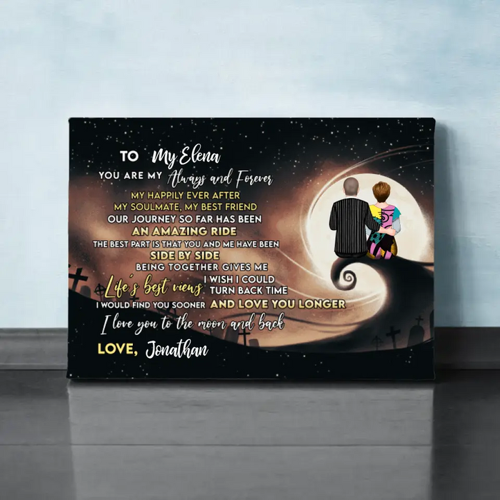 Personalized Canvas, To My Love You Are My Always And Forever, Couple On Spiral Hill, Gifts For Halloween, Anniversary Gifts For Couple