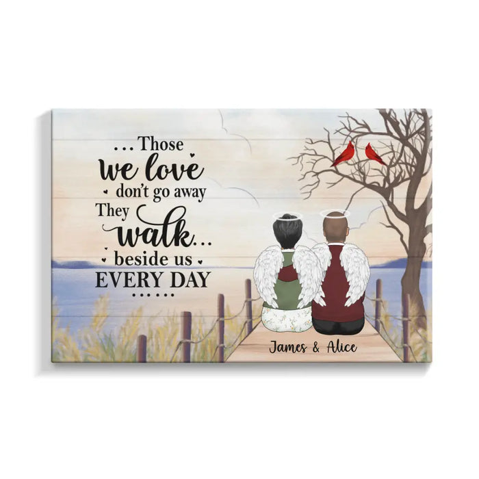 Those We Love Don't Go Away - Personalized Gifts Custom Memorial Canvas for Mom for Dad, Memorial Gifts