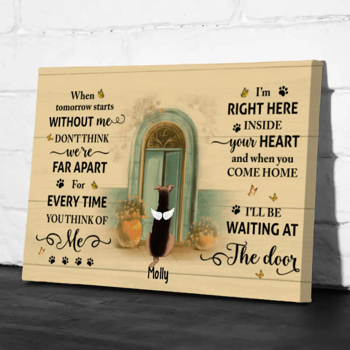 Personalized Canvas, Waiting At The Door, Memorial Gift for Dog Loss, Gift For Dog Lover