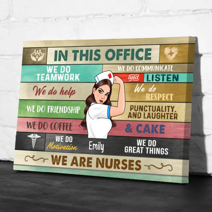 Personalized Canvas, Strong Nurse, In This Office We Do Great Things, Gifts For Nurses