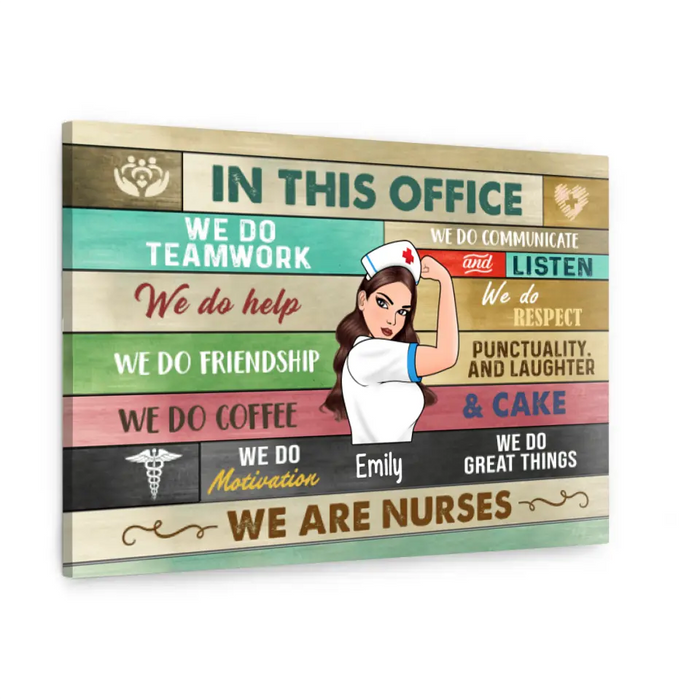 Personalized Canvas, Strong Nurse, In This Office We Do Great Things, Gifts For Nurses