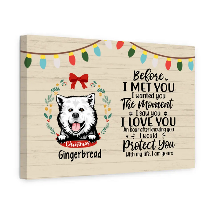 Personalized Canvas, Before I Met You, Christmas Theme, Christmas Gift For Dog Lovers