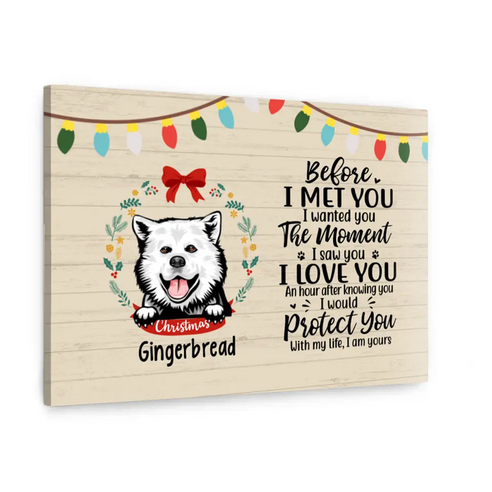 Personalized Canvas, Before I Met You, Christmas Theme, Christmas Gift For Dog Lovers