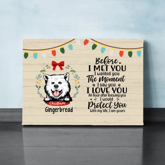 Personalized Canvas, Before I Met You, Christmas Theme, Christmas Gift For Dog Lovers