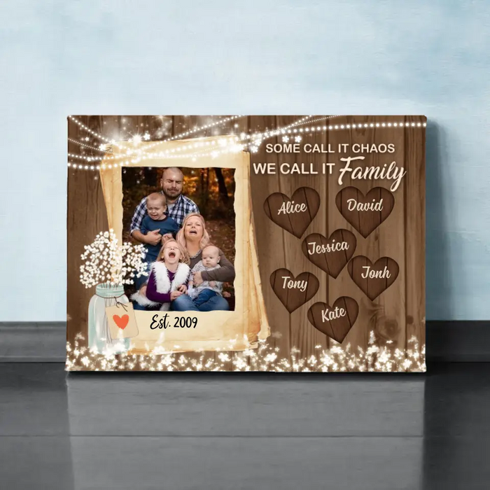 Personalized Canvas, Some Call It Chaos, We Call It Family, Gift for Family, Anniversary Gift, Photo Upload Gift