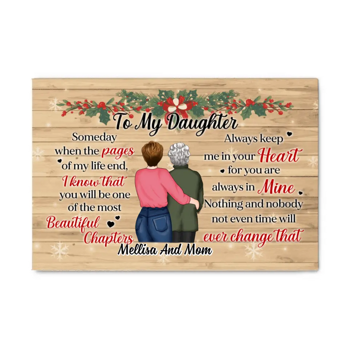 Personalized Canvas, To My Daughter, Christmas Theme, Christmas Gift For Daughters