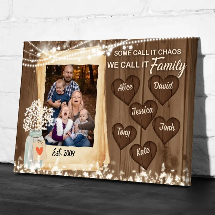 Personalized Canvas, Some Call It Chaos, We Call It Family, Gift for Family, Anniversary Gift, Photo Upload Gift