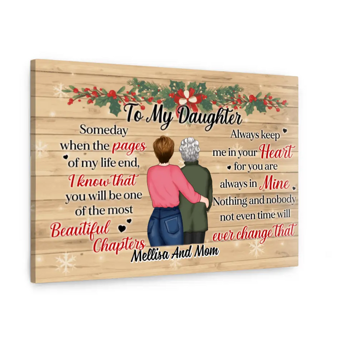 Personalized Canvas, To My Daughter, Christmas Theme, Christmas Gift For Daughters