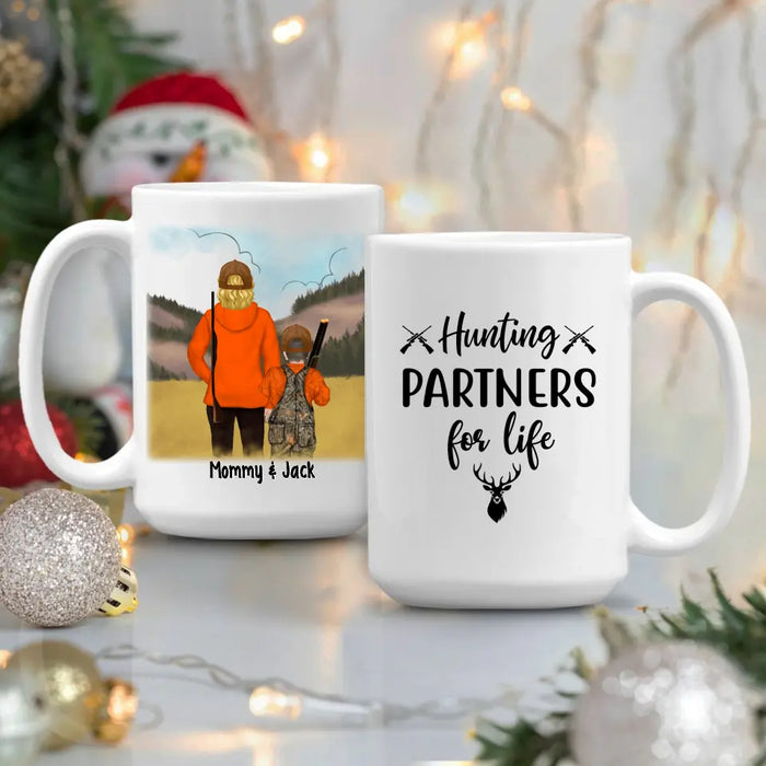 Hunting Partners For Life Mom & Kids - Personalized Mug For Hunting Family, Mom, Kids, Gifts for Hunters