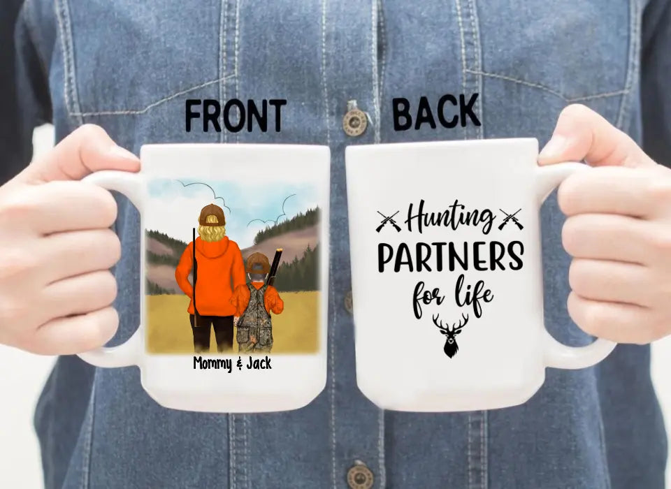 Hunting Partners For Life Mom & Kids - Personalized Mug For Hunting Family, Mom, Kids, Gifts for Hunters