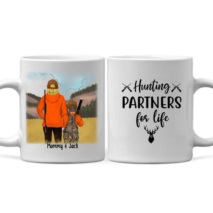 Hunting Partners For Life Mom & Kids - Personalized Mug For Hunting Family, Mom, Kids, Gifts for Hunters