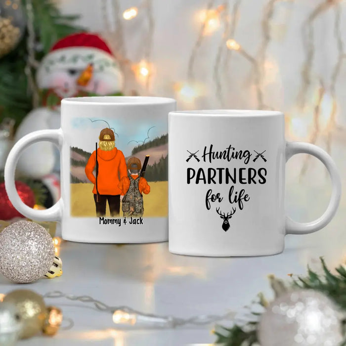 Hunting Partners For Life Mom & Kids - Personalized Mug For Hunting Family, Mom, Kids, Gifts for Hunters