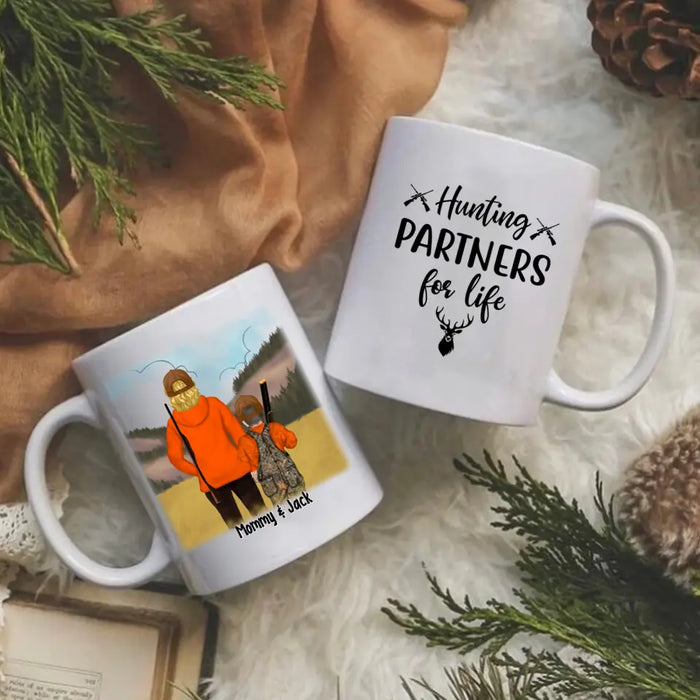 Hunting Partners For Life Mom & Kids - Personalized Mug For Hunting Family, Mom, Kids, Gifts for Hunters