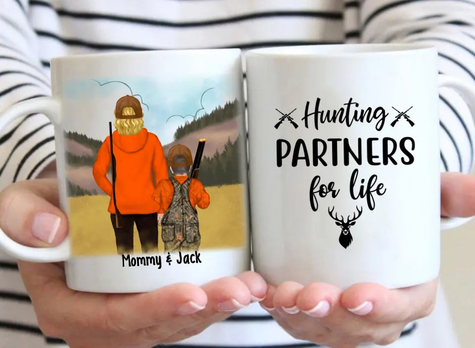 Hunting Partners For Life Mom & Kids - Personalized Mug For Hunting Family, Mom, Kids, Gifts for Hunters