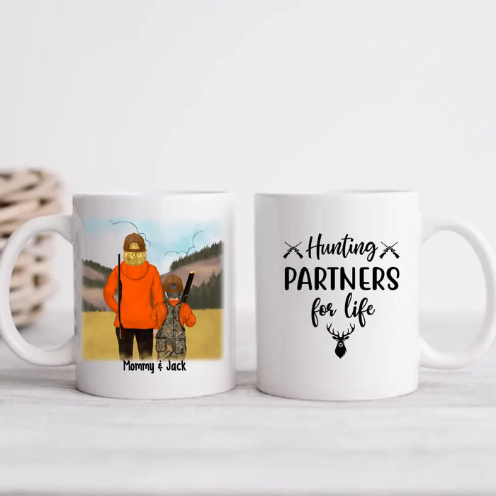 Hunting Partners For Life Mom & Kids - Personalized Mug For Hunting Family, Mom, Kids, Gifts for Hunters