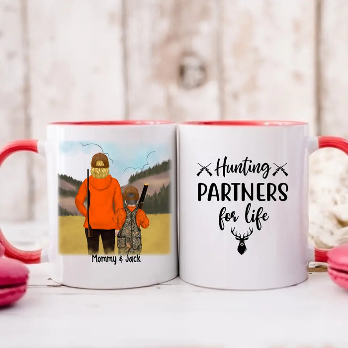 Hunting Partners For Life Mom & Kids - Personalized Mug For Hunting Family, Mom, Kids, Gifts for Hunters