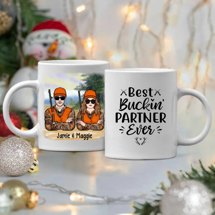 Best Buckin' Partners Ever - Personalized Mug For Couples, For Him, For Her, Hunting