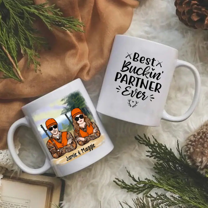 Best Buckin' Partners Ever - Personalized Mug For Couples, For Him, For Her, Hunting