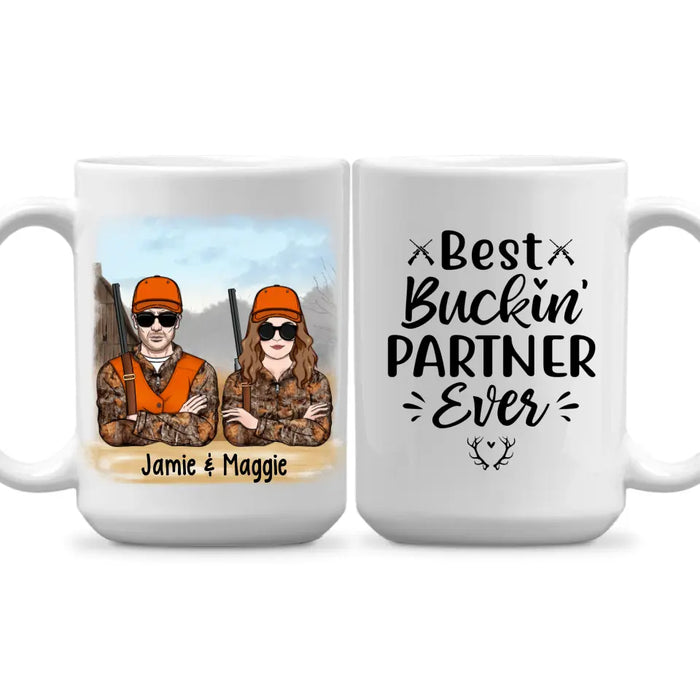 Best Buckin' Partners Ever - Personalized Mug For Couples, For Him, For Her, Hunting