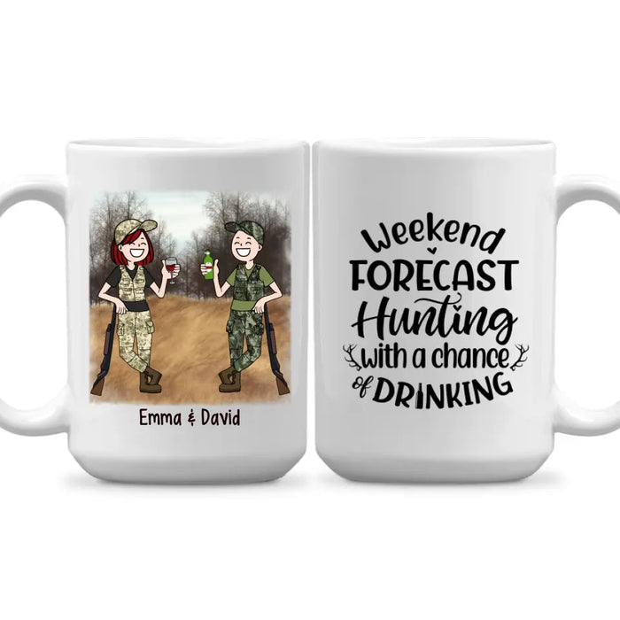 I Asked God For A Hunting Partner - Personalized Mug For Couples, Friends, Hunting