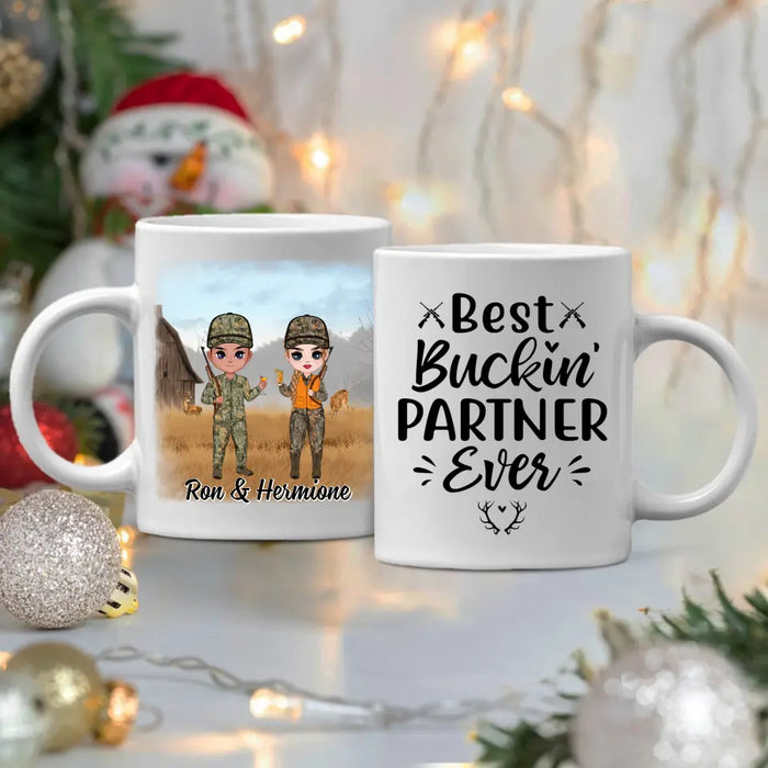 Best Bucking Partner Ever - Personalized Mug For Couples, Him, Her, Friends, Hunting