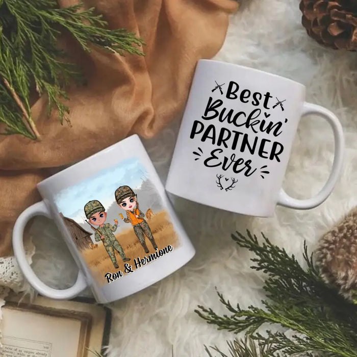 Best Bucking Partner Ever - Personalized Mug For Couples, Him, Her, Friends, Hunting