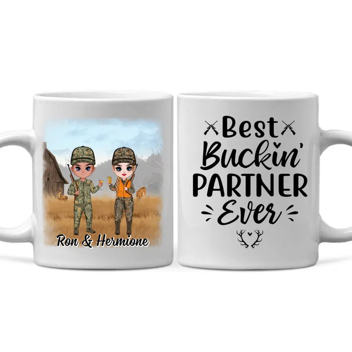 Best Bucking Partner Ever - Personalized Mug For Couples, Him, Her, Friends, Hunting