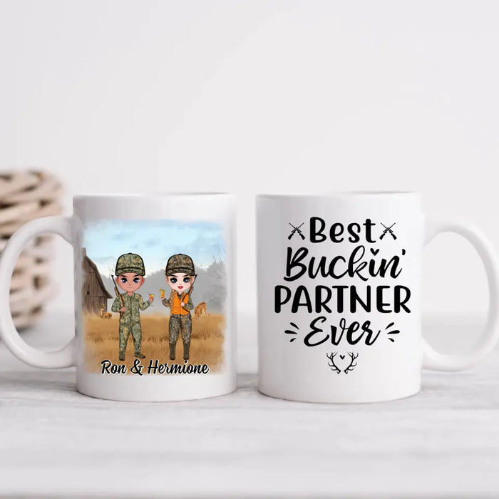 Best Bucking Partner Ever - Personalized Mug For Couples, Him, Her, Friends, Hunting