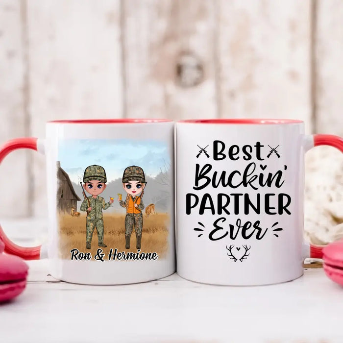 Best Bucking Partner Ever - Personalized Mug For Couples, Him, Her, Friends, Hunting