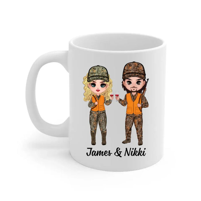 Her Buck And His Doe - Personalized Mug For Couples, Him, Her, Hunting